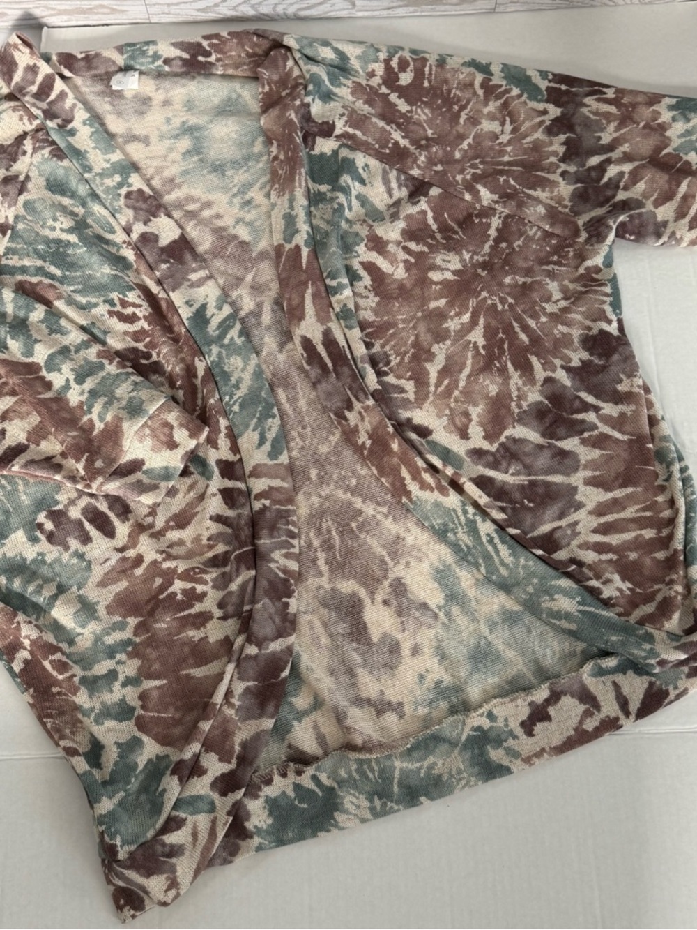 Honeyme Taupe, Cream & Sage Tie-Dye Knit Cardigan